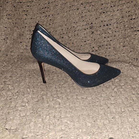 BANANA REPUBLIC-Madison 12 Hour Teal Glitter Pewter Point Toe Pump-SZ 6-NWOB - Picture 5 of 8